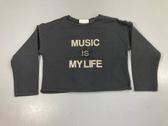 Sweat court noir Music, moins cher chez Petit Kiwi