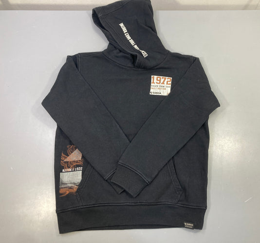 Sweat capuche noir 1972 Escape, flocage usés, moins cher chez Petit Kiwi