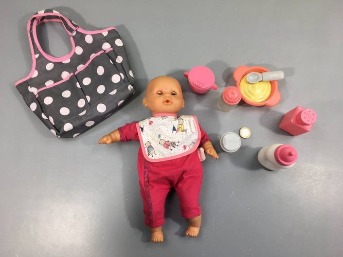 Poupon Corolle 30 cm avec sac et accessoires, moins cher chez Petit Kiwi
