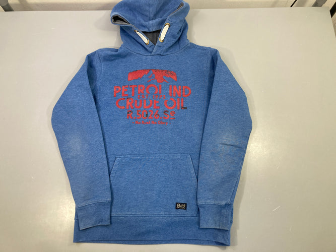 Sweat capuche bleu chiné Petrol Ind Crude Oil, moins cher chez Petit Kiwi
