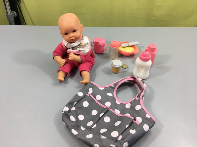 Poupon Corolle 30 cm avec sac et accessoires, moins cher chez Petit Kiwi