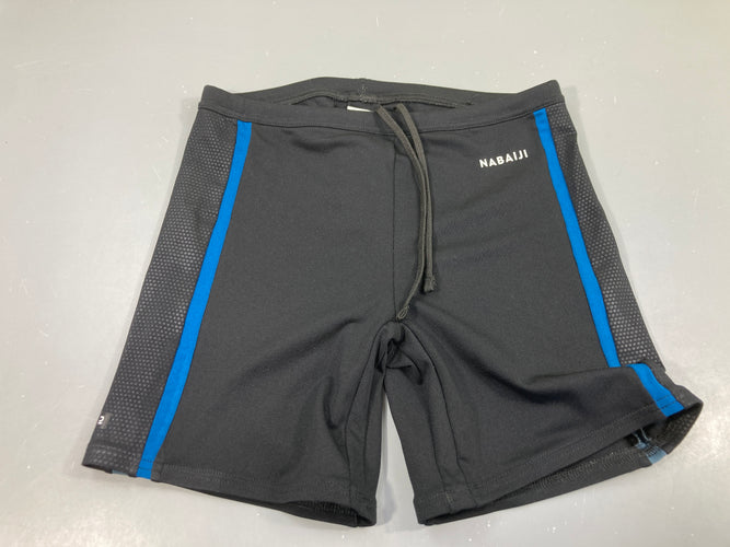 Maillot Boxer noir bandes bleues, moins cher chez Petit Kiwi
