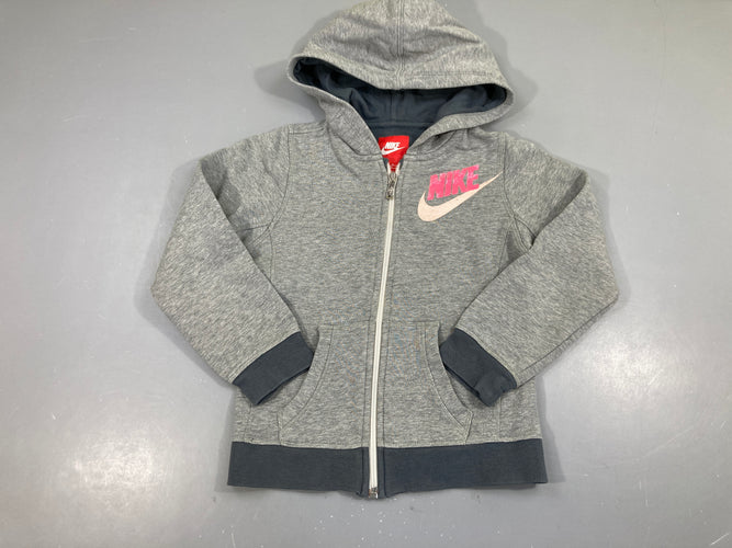Sweat zippé à capuche gris chiné Nike, moins cher chez Petit Kiwi