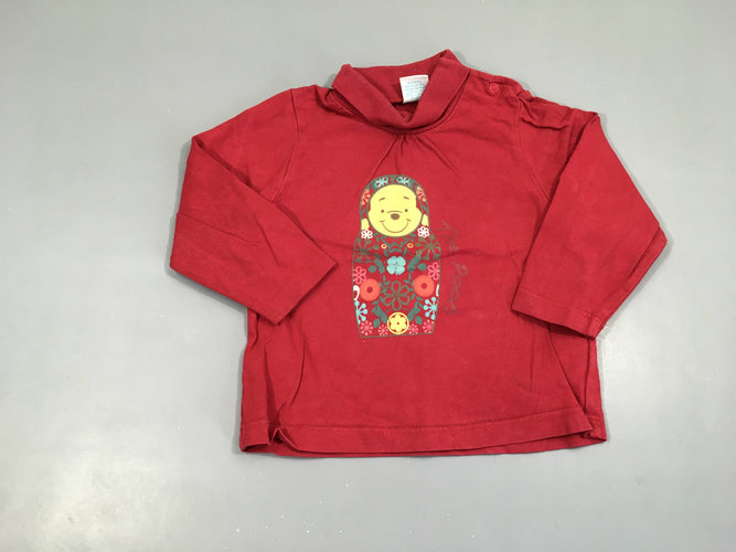 T-shirt col roulé rouge Winnie, moins cher chez Petit Kiwi