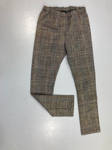 Pantalon à carreaux fils irisés doré, moins cher chez Petit Kiwi