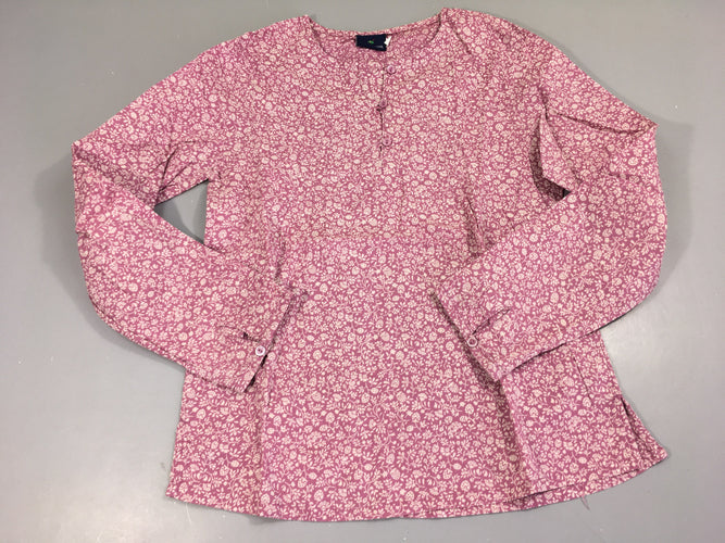 Blouse ml mauve fleurs, moins cher chez Petit Kiwi