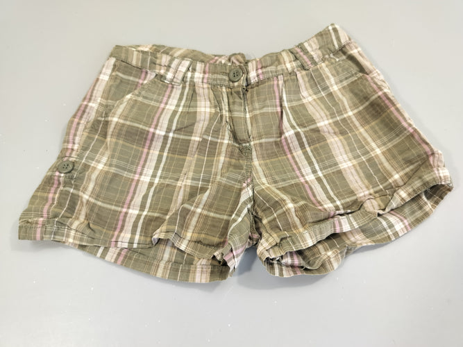 Short à carreaux gris, rose, blanc, moins cher chez Petit Kiwi