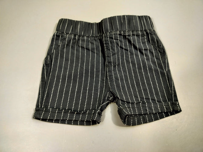 Bermudas gris ligné blanc, moins cher chez Petit Kiwi