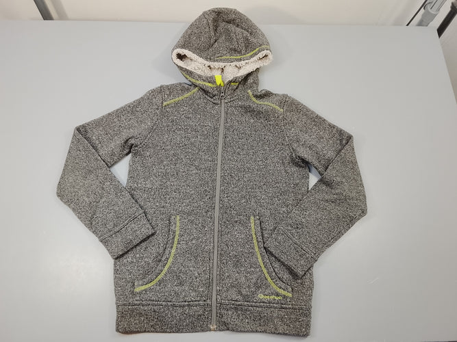 Gilet zippé à capuche gris chiné, vert, moins cher chez Petit Kiwi