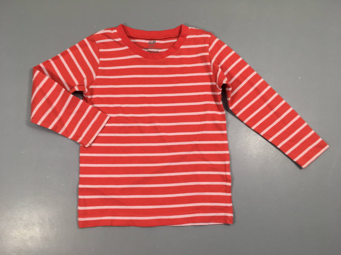 T-shirt m.l rouge rayé blanc, moins cher chez Petit Kiwi