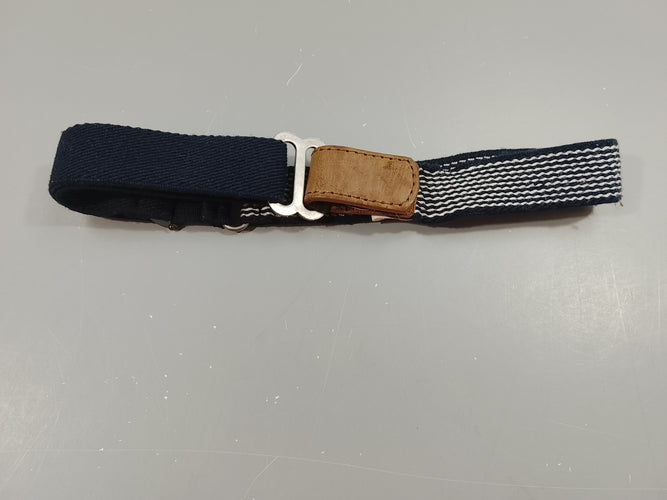 Ceinture bleu marine / bleu marine, blanc attache brune, moins cher chez Petit Kiwi