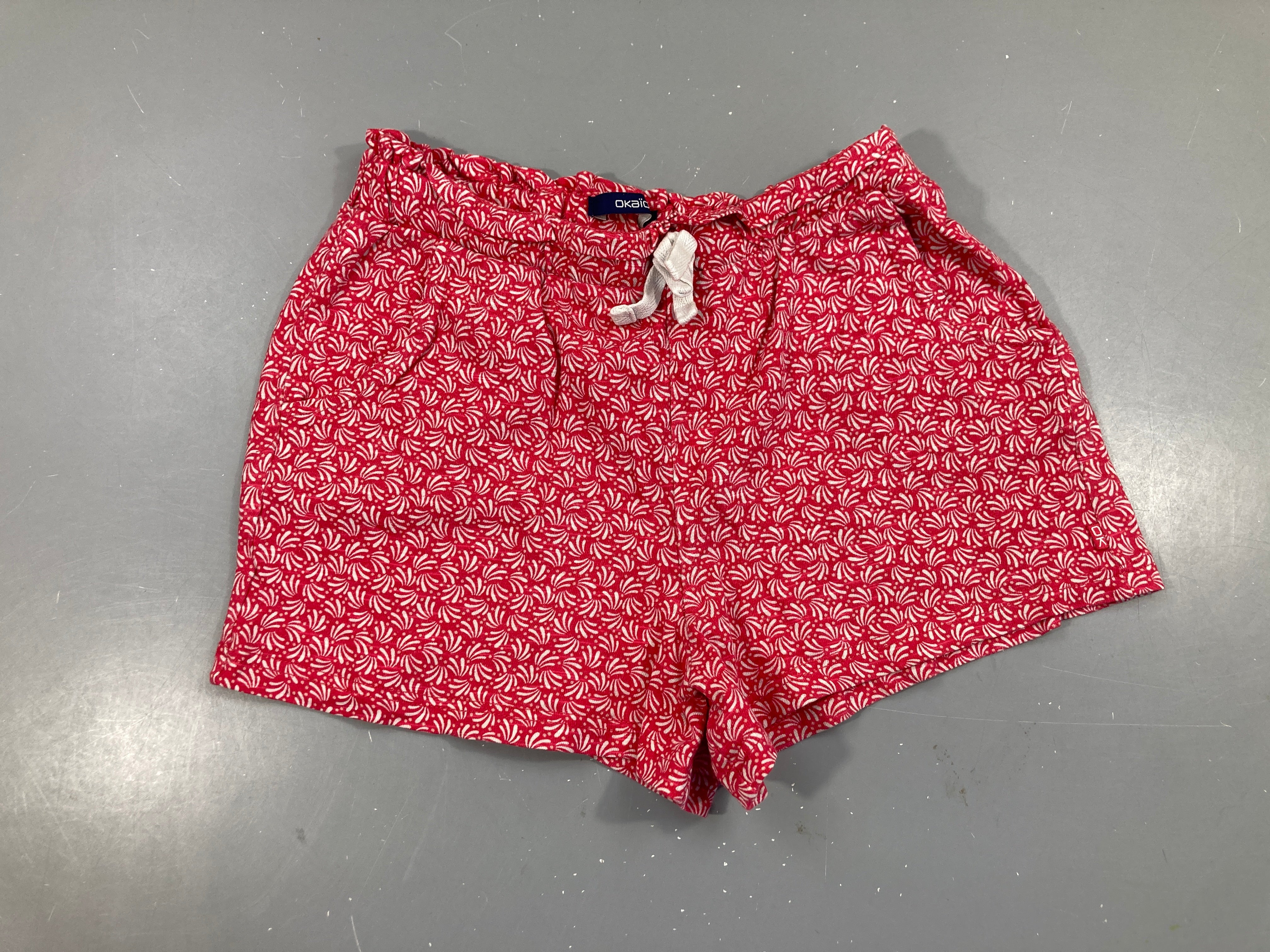 Short jersey rose motifs blancs