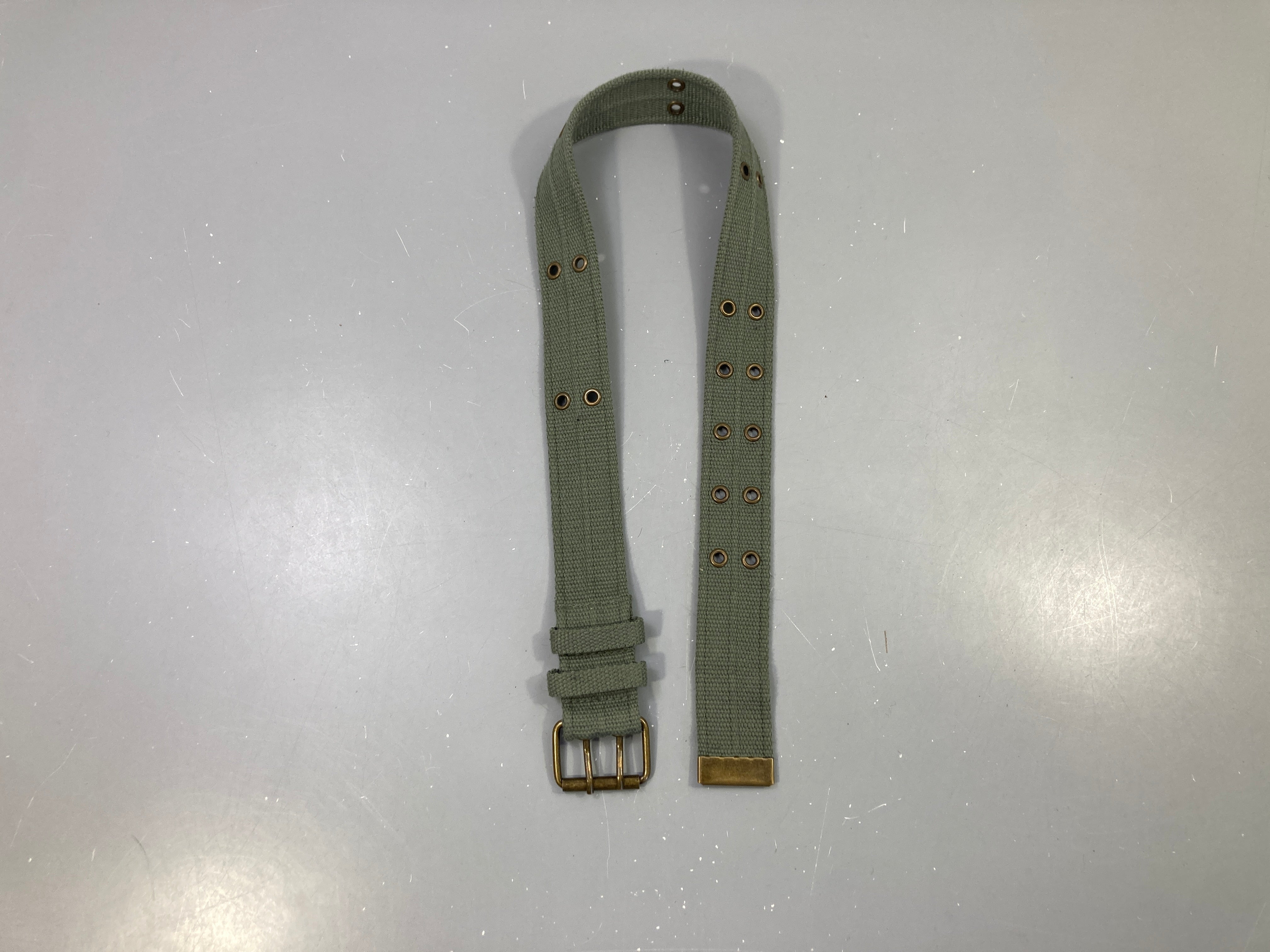 Ceinture kaki toile double boucle