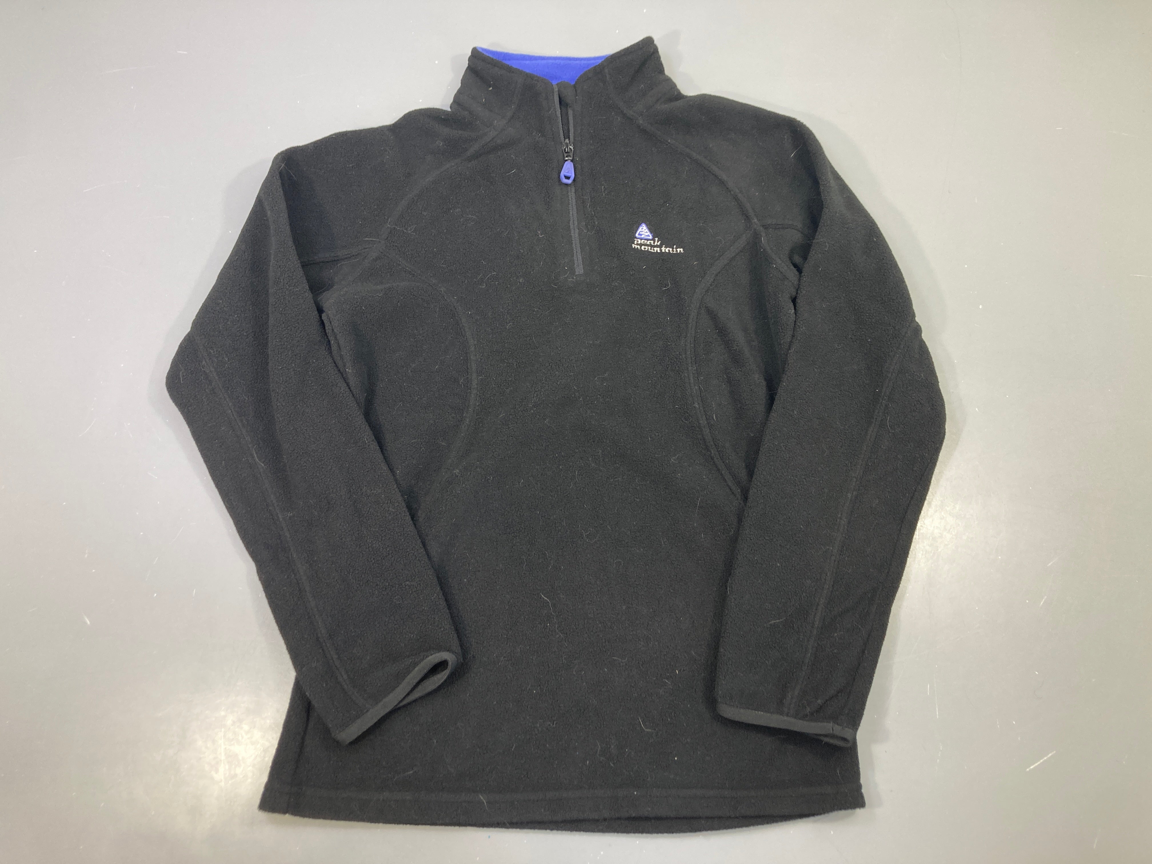 Pull polaire noir zippé col montant, Peak Mountain