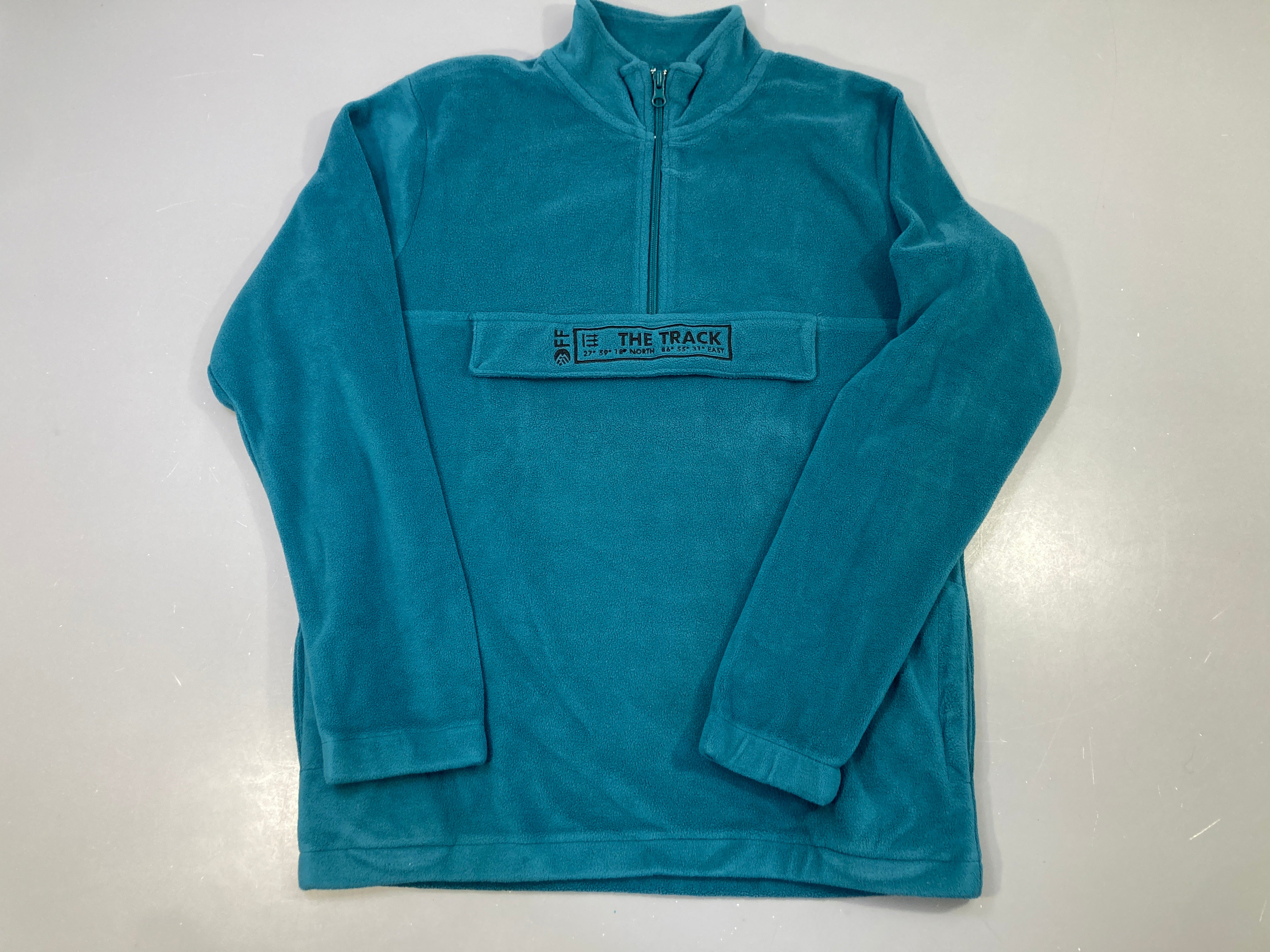 Pull polaire bleu canard zippé, Off The Track