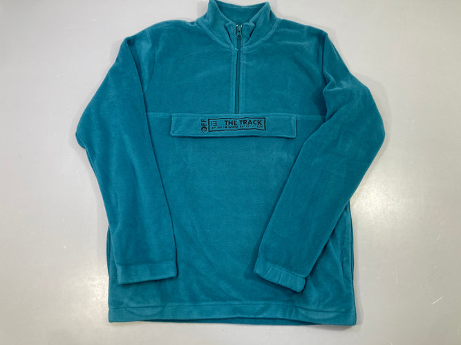 Pull polaire bleu canard zippé, Off The Track, moins cher chez Petit Kiwi