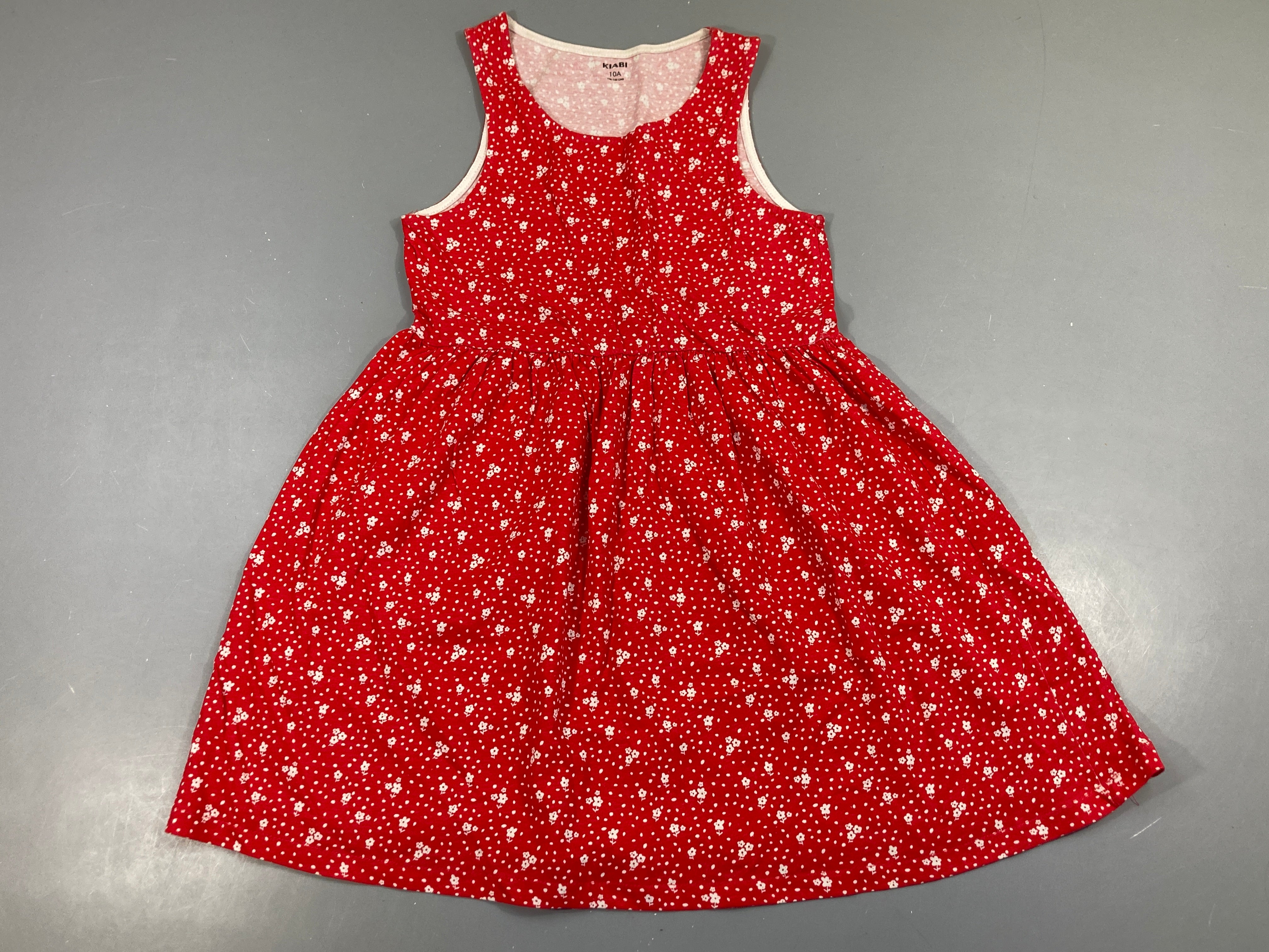 Robe s.m jersey rouge fleurs blanches