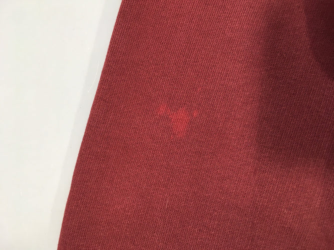 Sweat bordeaux à capuche Tokyo, tache délavée sur la manche, moins cher chez Petit Kiwi