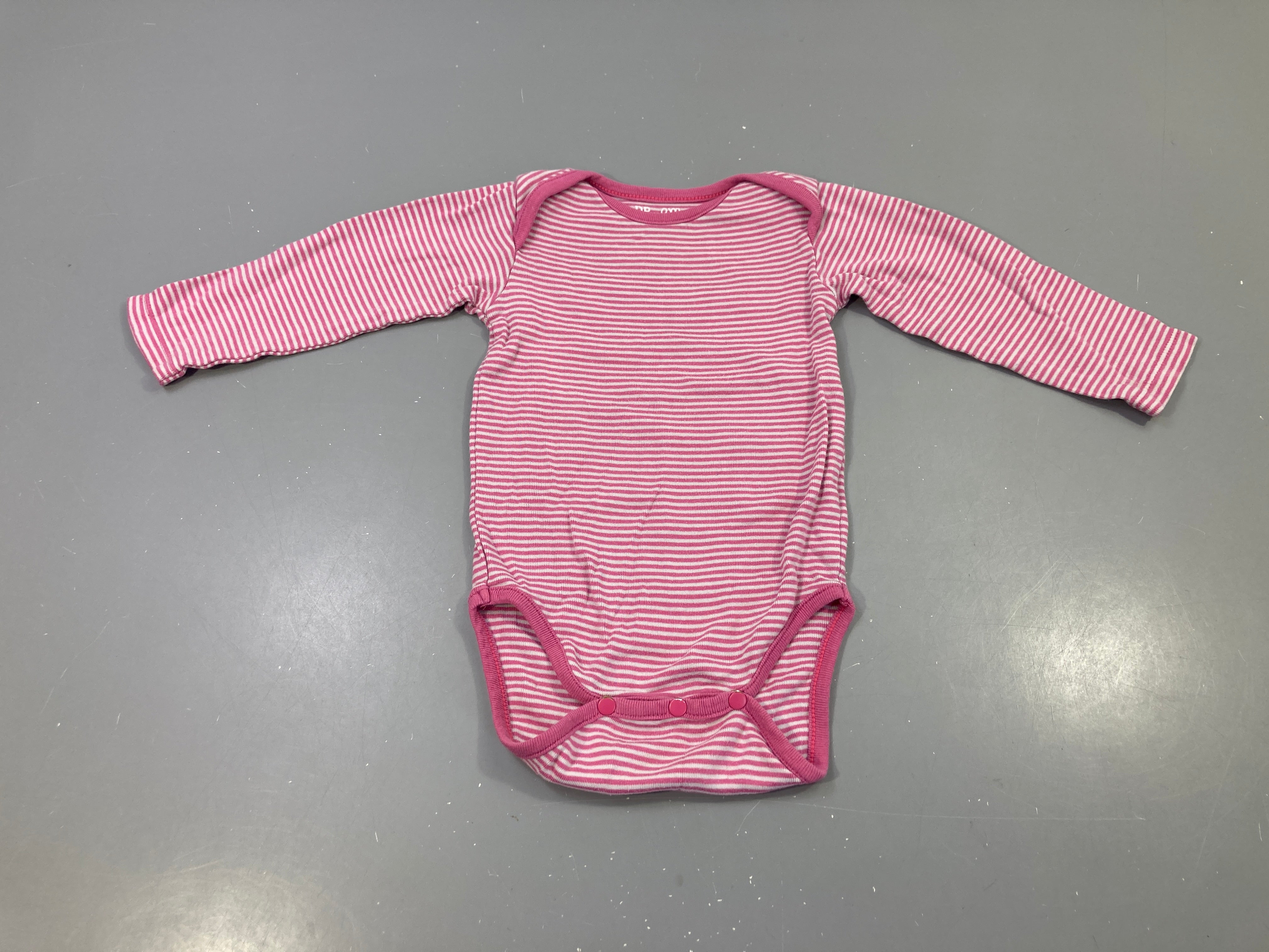 Body m.l rose/blanc rayures fines Bouloché
