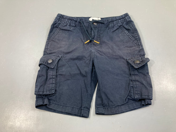Bermuda bleu foncé chiné poches latérales, moins cher chez Petit Kiwi