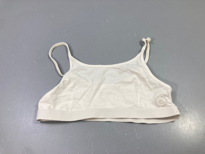Brassière écrue, écusson brodé, moins cher chez Petit Kiwi