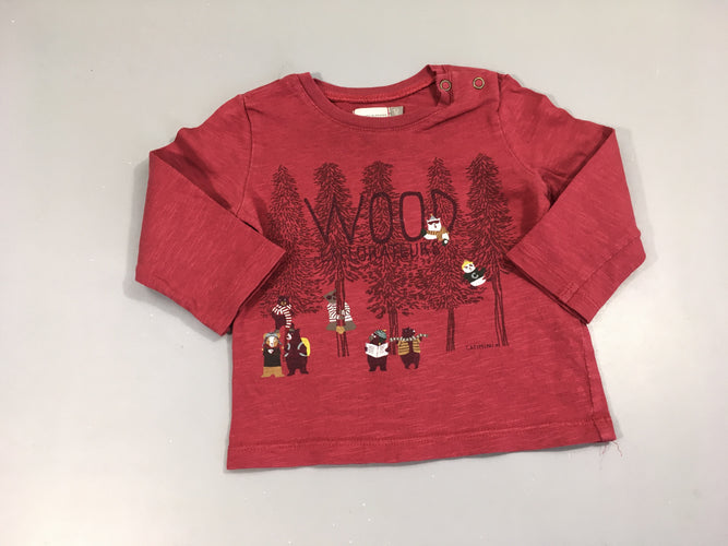T-shirt m.l mailles rouge flammé, moins cher chez Petit Kiwi