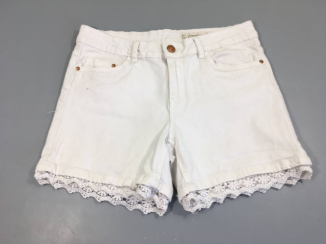 Short jean blanc dentelle dans le bas coton/élastane ESMARA, 36, moins cher chez Petit Kiwi