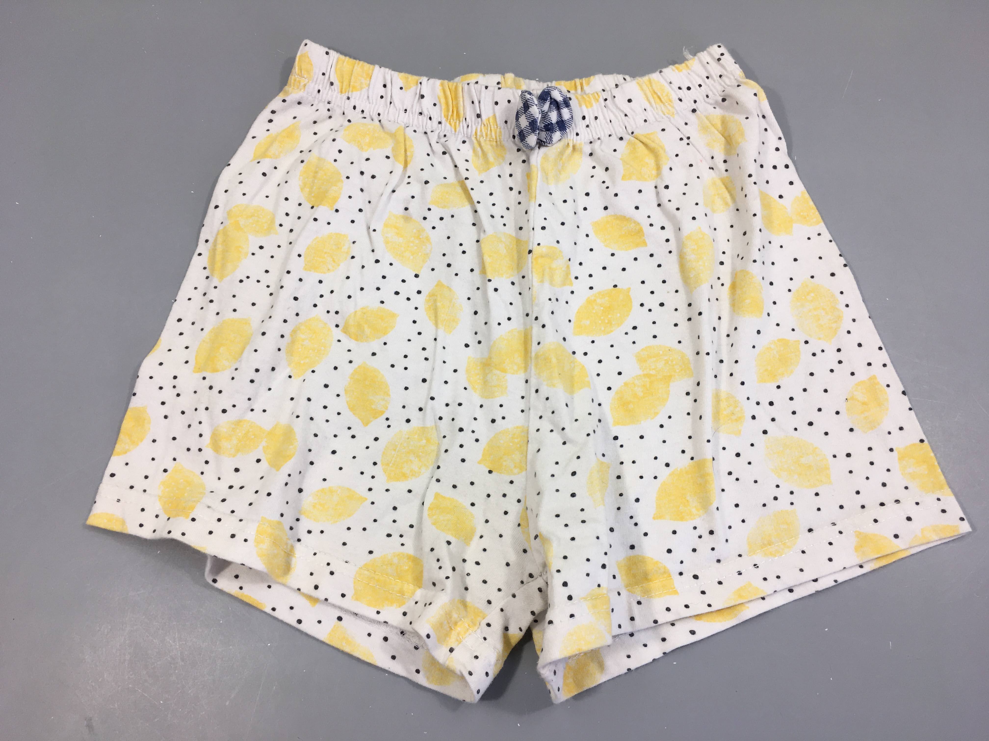 Short blanc motifs citrons Coton