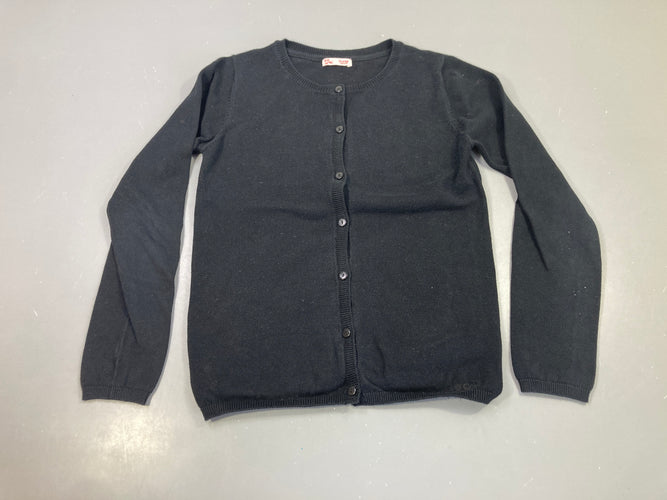 Gilet noir boutonné, col rond Bouloché, moins cher chez Petit Kiwi