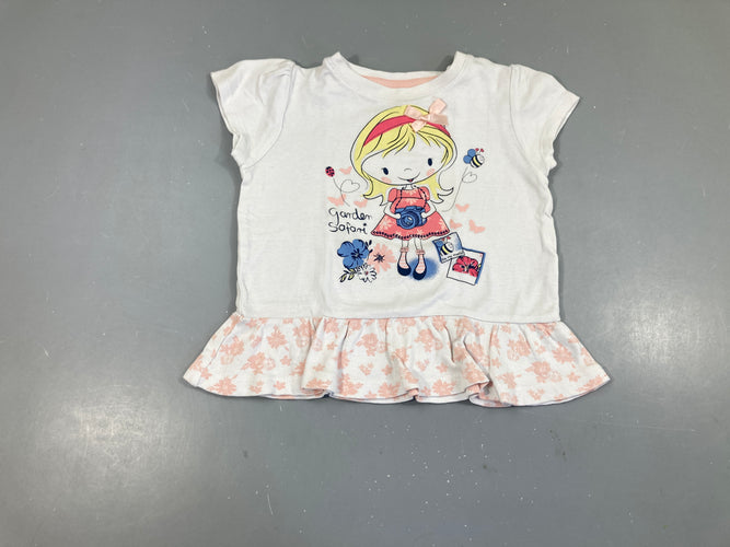 T-shirt m.c blanc Fille, moins cher chez Petit Kiwi