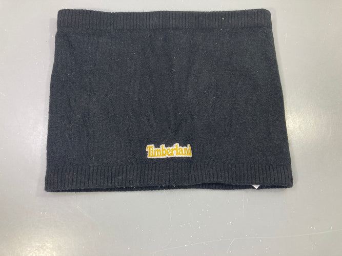 Snood tricot bleu marine, logo brodé jaune Légèrement décousu intérieur, moins cher chez Petit Kiwi