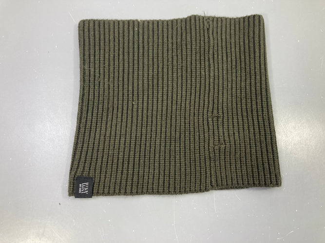 Snood tricot côtelé kaki, étiquette Way by IKKS, moins cher chez Petit Kiwi