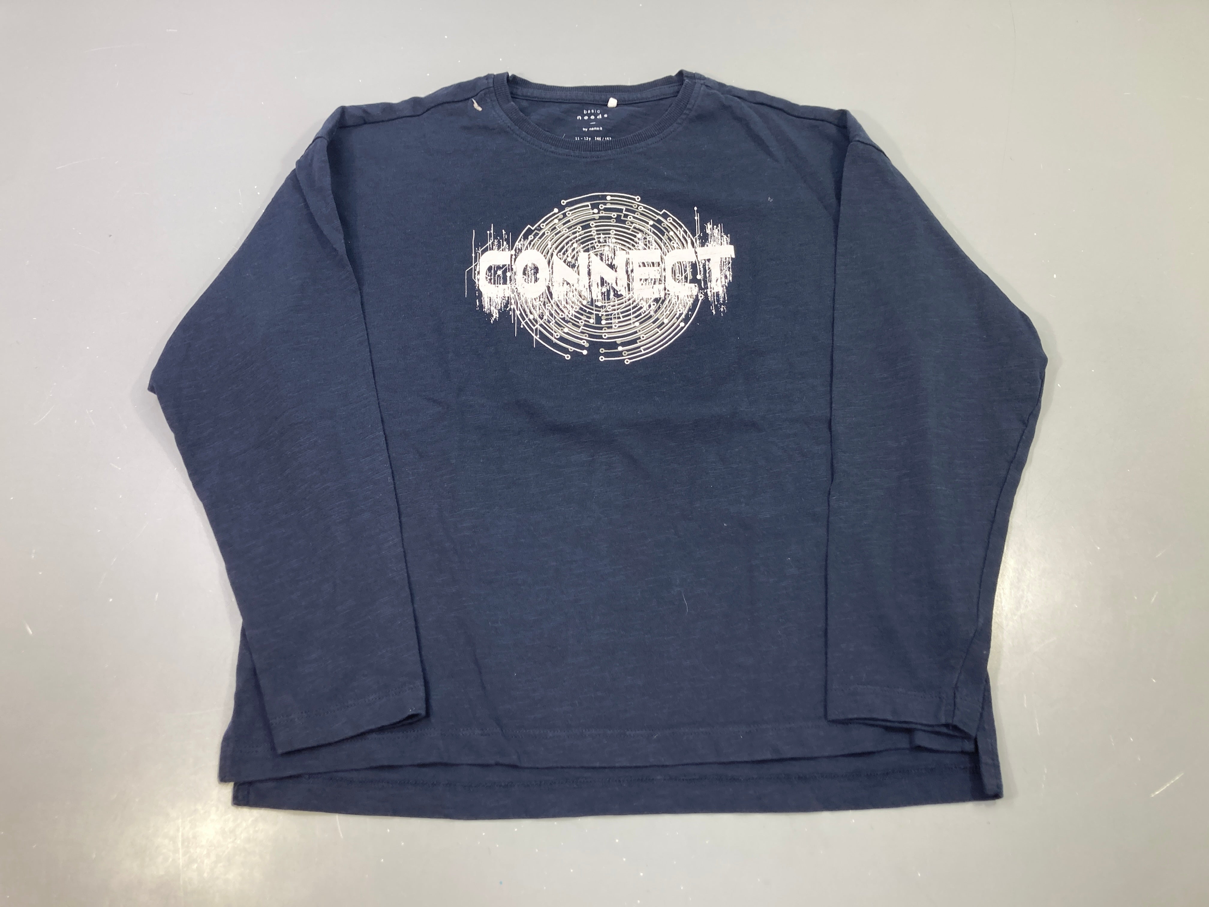 T-shirt m.l bleu marine imprimé 