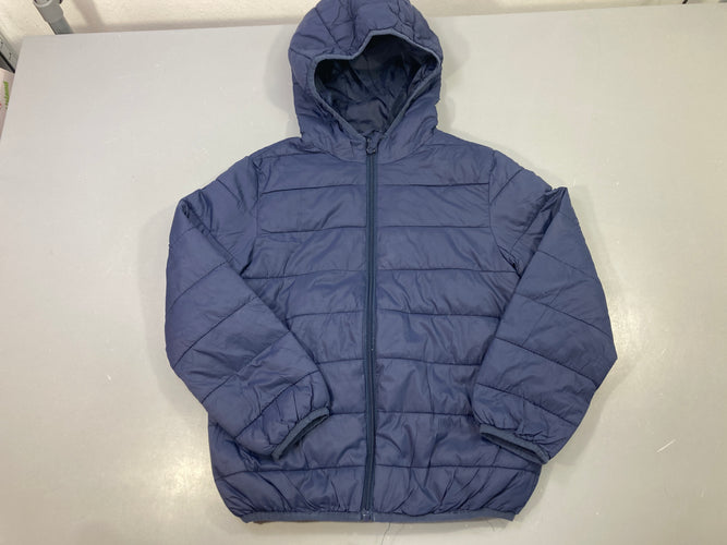 Doudoune extra light bleu marine capuche zippée imperméable, moins cher chez Petit Kiwi