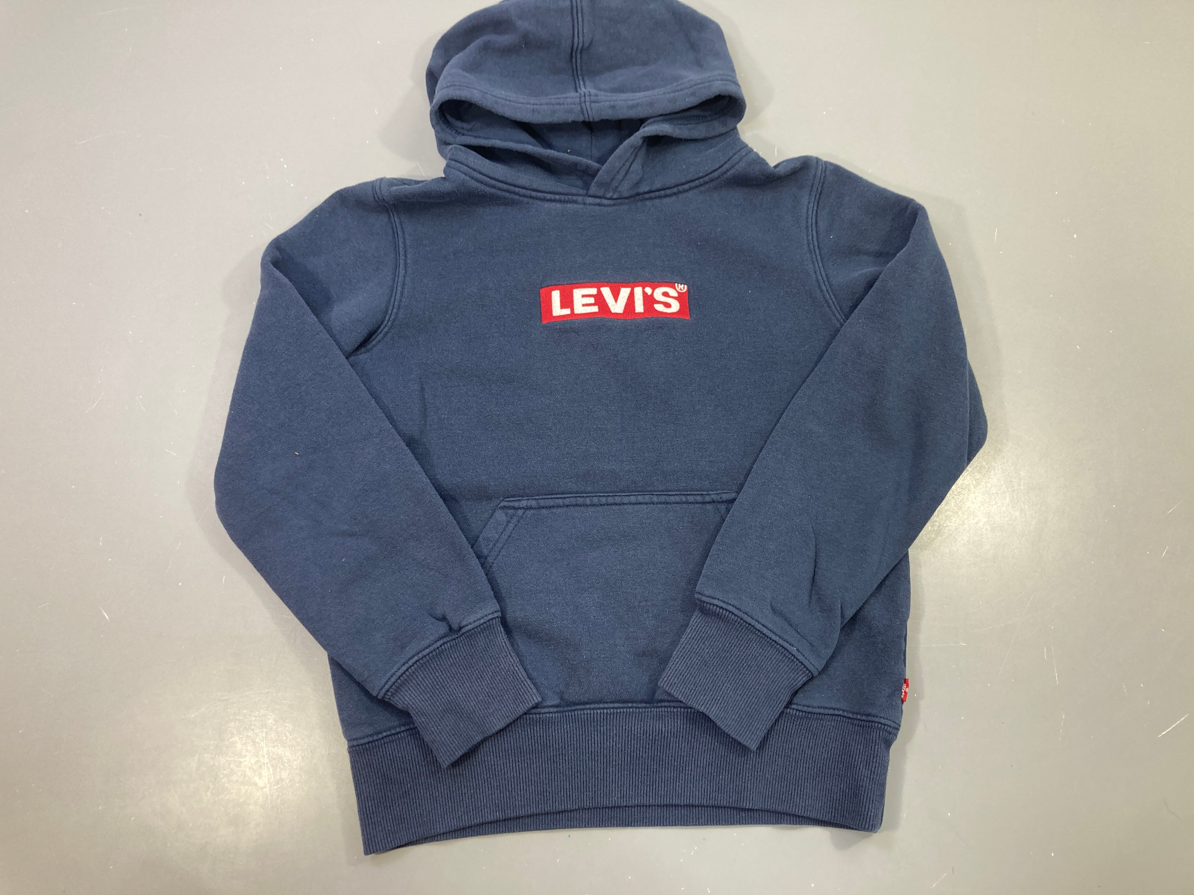 Sweat capuche bleu marine logo Légèrement bouloché
