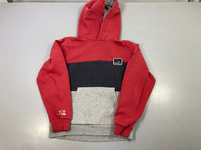 Sweat capuche coloRobelock rouge gris marine, Quiksilver, moins cher chez Petit Kiwi
