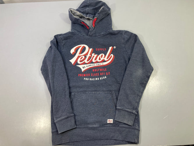 Sweat capuche bleu gris chiné imprimé, moins cher chez Petit Kiwi