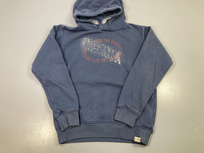 Sweat capuche bleu gris Floc en partie effacé, moins cher chez Petit Kiwi