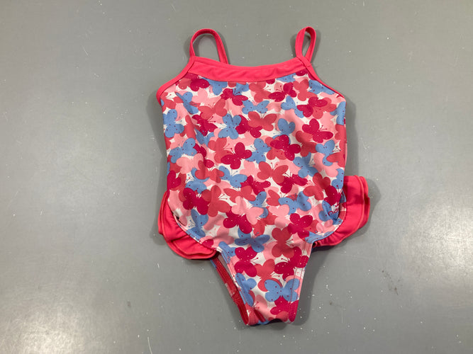 Maillot rose papillons Taille estimée, moins cher chez Petit Kiwi