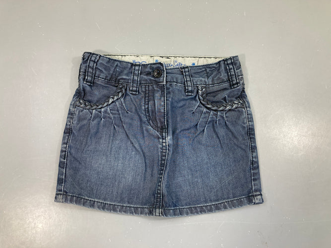 Jupe en jean tressage poches, moins cher chez Petit Kiwi