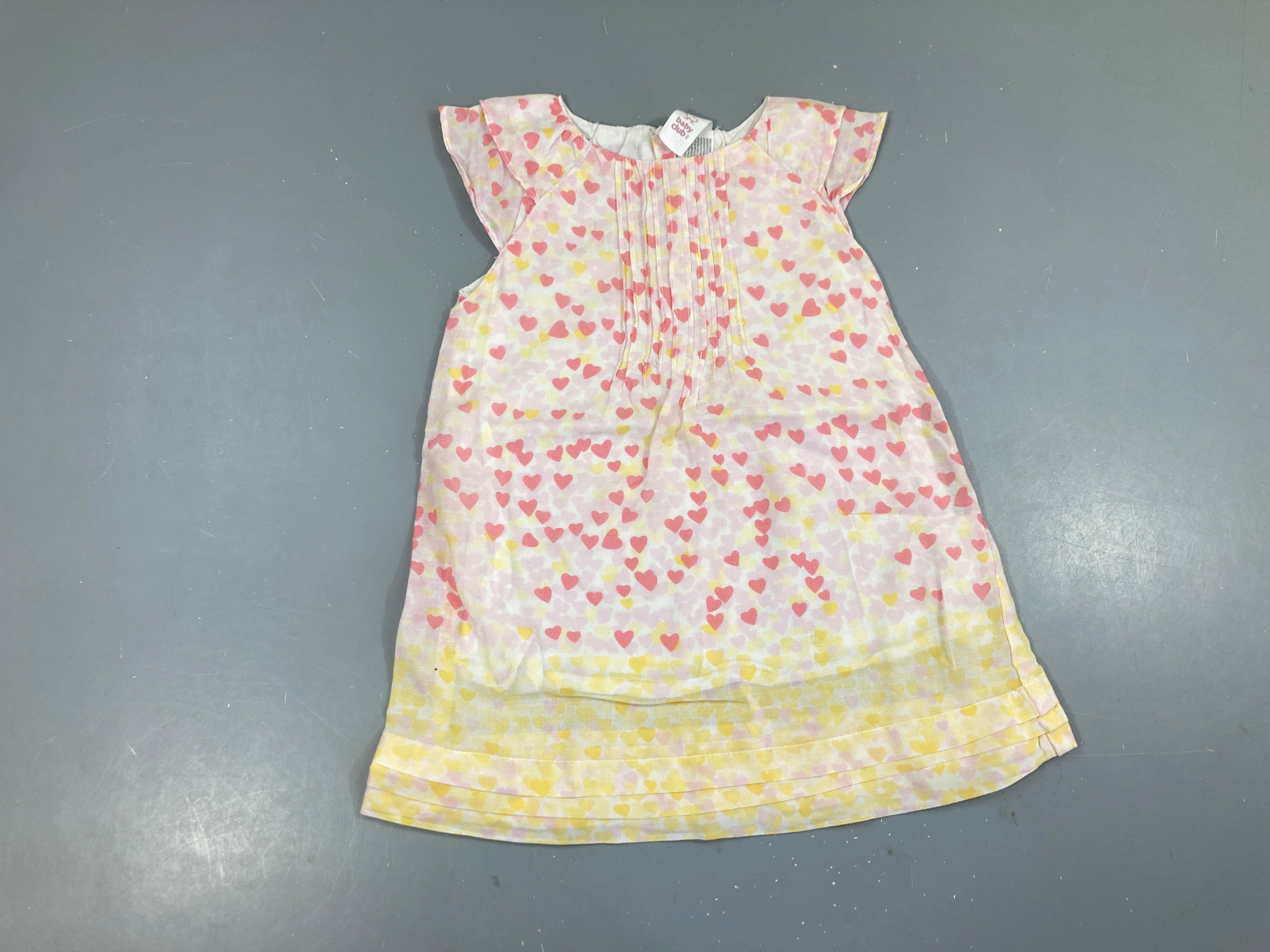 Robe s.m blanche coeurs jeunes roses
