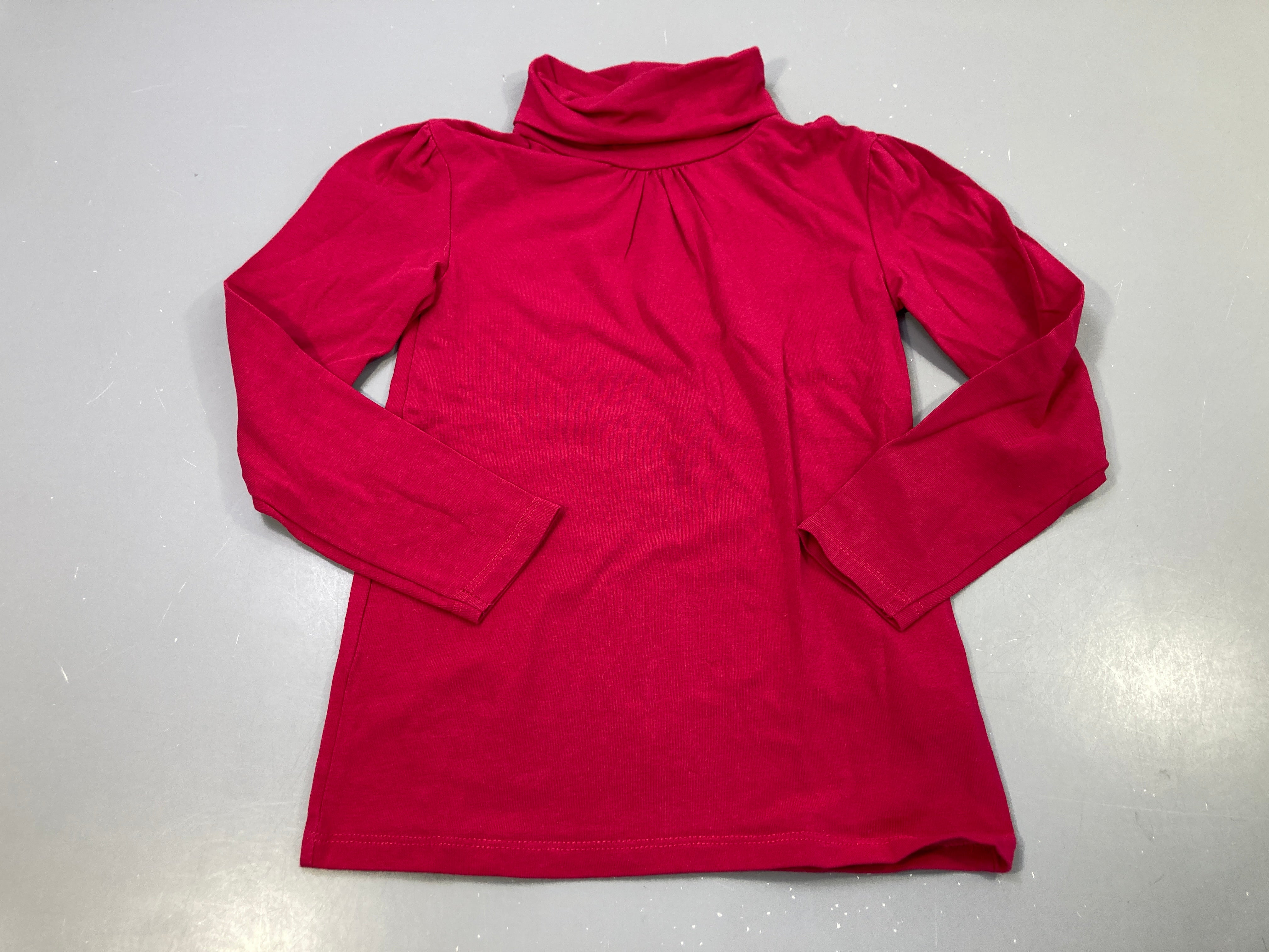 T-shirt m.l col roulé rose fuchsia