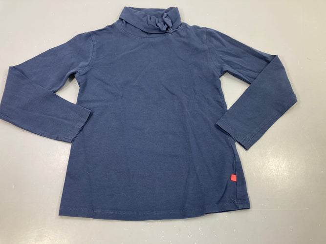 T-shirt m.l bleu marine col roulé avec petit noeud, moins cher chez Petit Kiwi