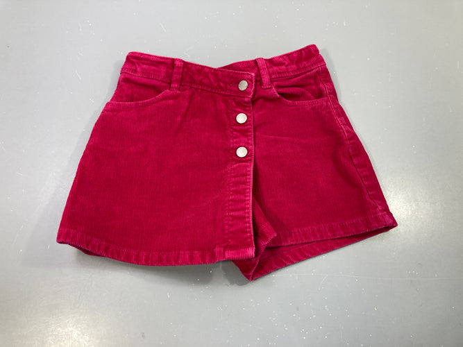Jupe -short en velours côtelé rose fuchsia, moins cher chez Petit Kiwi