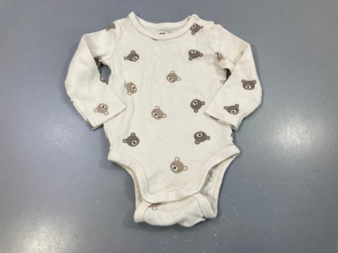 Body m.l blanc , têtes d'ours, moins cher chez Petit Kiwi