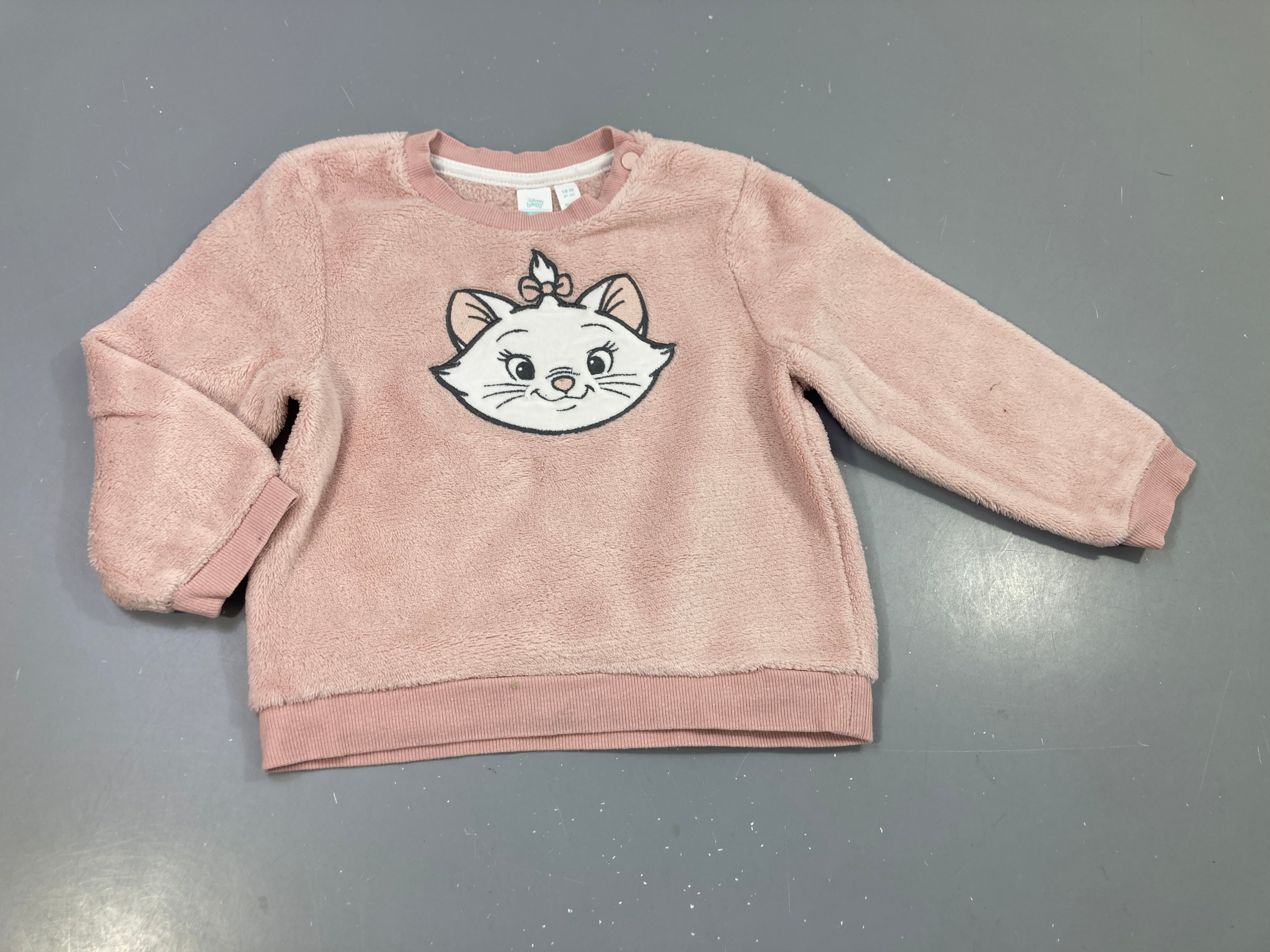 Pull en velours rose, tête de Marie (Aristochats)