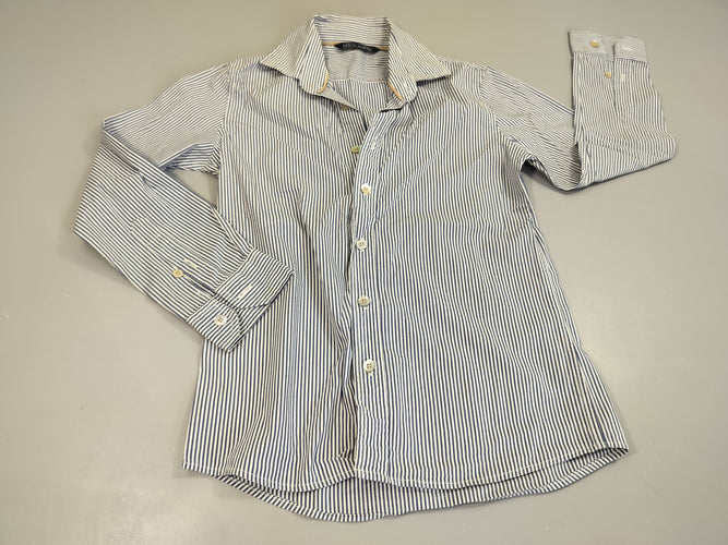 Chemise m.l lignéebleu et blanc Aston Martin. Pas de taille indiquée, estimée 9a, moins cher chez Petit Kiwi