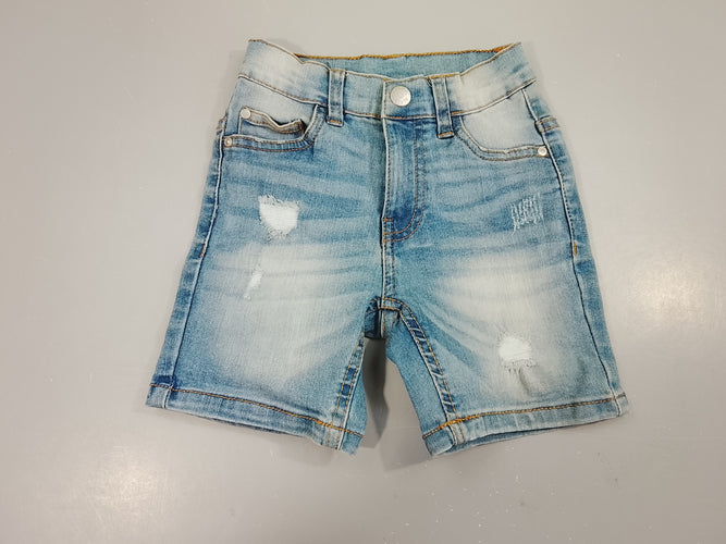 Short en jean, effets éraillés, moins cher chez Petit Kiwi