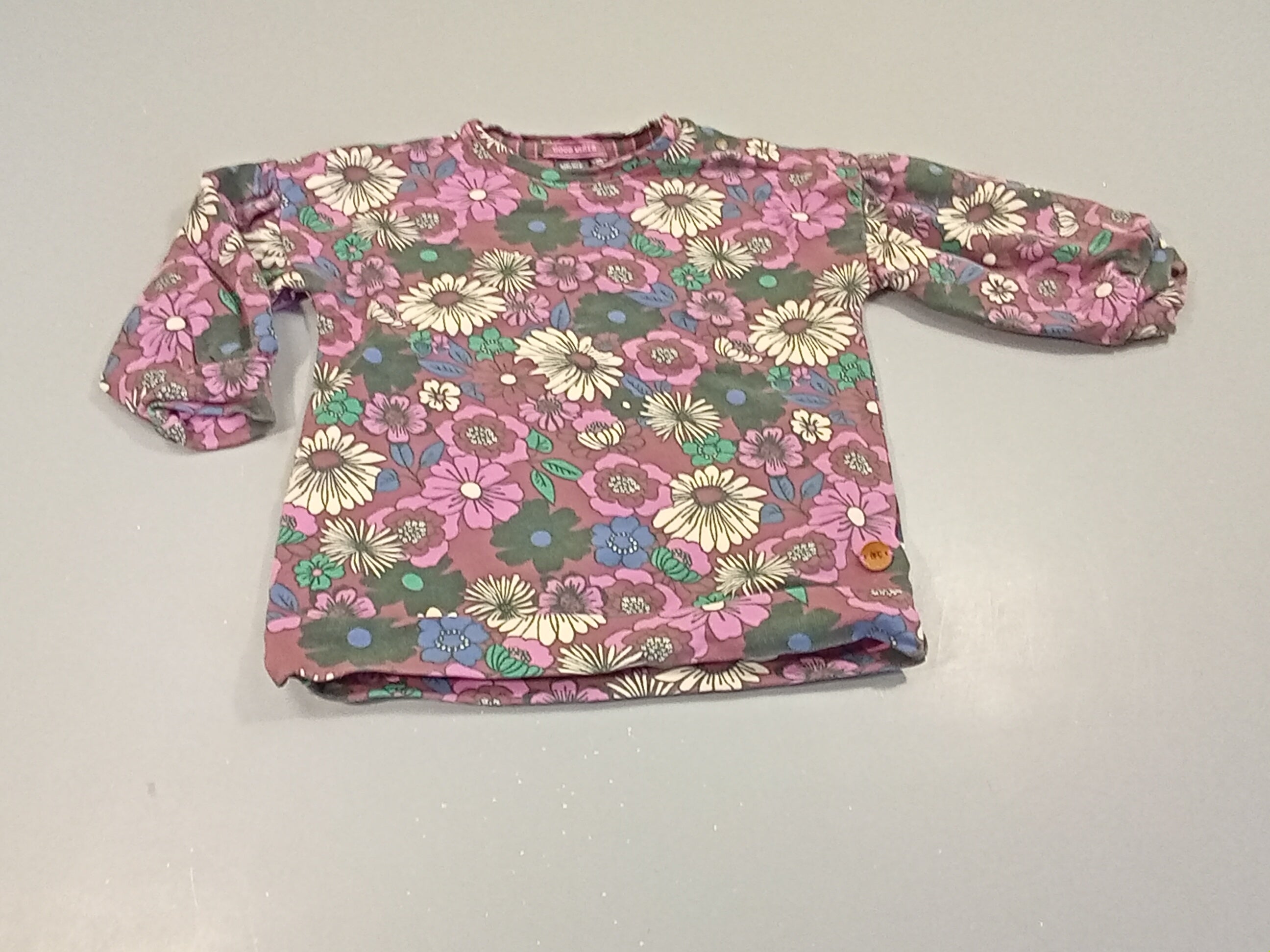 Sweat bordeau à fleurs