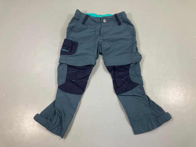 Pantalon randonnée bleu-vert modulable en short, moins cher chez Petit Kiwi